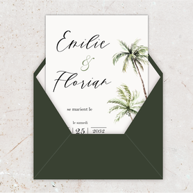Faire-part mariage gif animé-faire-part mariage virtuel- faire part mariage digital-numérique animé-électronique-vidéo-à envoyer via les réseaux sociaux-whatsapp-facebook-messenger-mms-video-palmier-exotique-tropical-plage-cocotier
