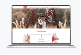 Site internet de mariage - Site pour mariés- Site de mariage-wedding website- assorti au faire-partfleurs séchées-pampas-pivoine-rose-bohème-terracotta