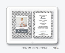 faire part bapteme garçon numérique-faire part bapteme garçon digital-électronique-fichier Pdf-MOTIF GRAPHIQUE-à imprimer soi même