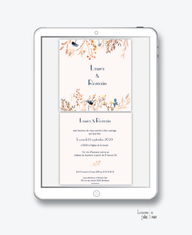 faire-part mariage numérique-faire part mariage digital-faire part numérique-faire part mariage-faire-part à envoyer par mms-par mail-réseaux sociaux-whatsapp-facebook-messenger-fleurs estivales -champêtre-bohème-