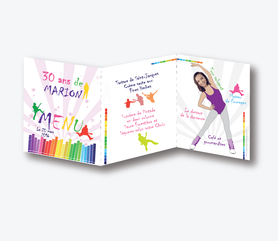 menu anniversaire femme pop