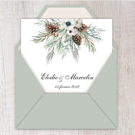 Faire-part mariage gif animé-faire-part mariage virtuel- faire part mariage digital-numérique animé-électronique-vidéo-à envoyer via les réseaux sociaux-whatsapp-facebook-messenger-mms-pigne de pin-tige de pin-fleurs-noël-pommem de pin-hiver-