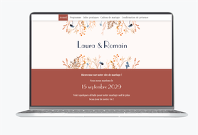 Site internet de mariage-Site de mariage - wedding website-assorti au faire-part- fleurs estivales -champêtre-bohème-
