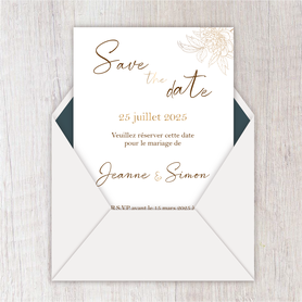 Save the date mariage gif animé- Save the date mariage virtuel-Save the date mariage digital-Save the date mariage numérique animé-électronique-à envoyer via les réseaux sociaux-whatsapp-facebook-messenger-mms-video-pivoines-dorure-doré-chic-dentelle