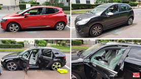 Vitres brisées sur plusieurs voitures à Vélizy-Villacoublay.