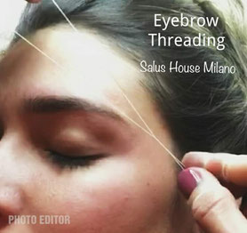 eyebrow threading definire le sopracciglia con il ilo di cotone