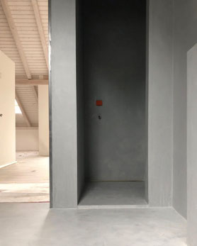 making-of shower: custom flooring wall design work in zurich