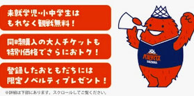 ベルテックス静岡 小中学生 観戦無料招待 キッズパス