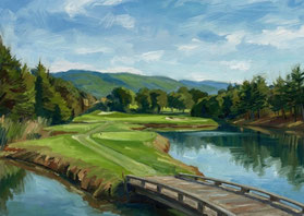 三島カントリークラブ 14番 PAR3 (名物ホール - アイランドグリーンテンプレート)