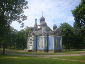 Druskininkai-Orthodoxe-kerk-blauw-Litouwern