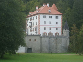 Sneznik-kasteel-landhuis-gracht-wachttoren-muur-Slovenië