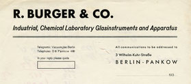 Briefkopf Fa. R. Burger @ Co. Für den Export nach England ab 1930