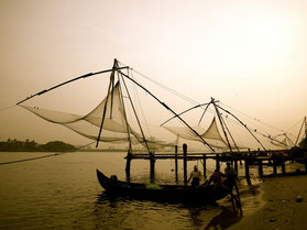 Südindien Cochin Fischernetze