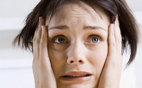 Mujer con hidrofobia