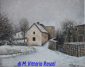 paesaggio innevato, olio su tela cm 40x50 anno 2013- NON DISPONIBILE