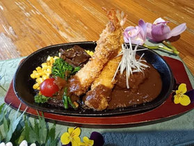デミハンバーグ エビフライ付