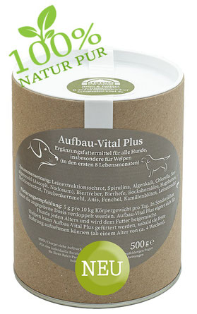 Aufbau-Vital Plus - Ergänzungsfuttermittel für alle Hundewelpen.