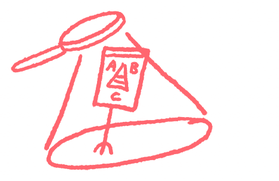 VisuellesSketchnote-Illustration einer Lupe, die auf ein Flipchart gerichtet ist, auf dem ein Pyramidenschaubild dargestellt wird, als Symbol für Analyse, Strukt Coaching für Trainer, Coaches, Lehrer, Teamleiterinnen - Einzeltermine in Hamburg oder online