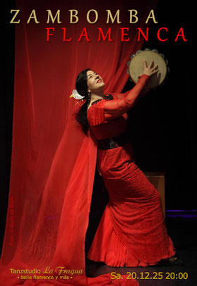 Titelfoto zur Flamenco-Aufführung „ZAMBOMBA FLAMENCA“ 2025 mit der Flamencotänzerin (Bailaora) Rosa Martinez im Tanzstudio La Fragua in Bonn / Color-Foto: © Boris de Bonn