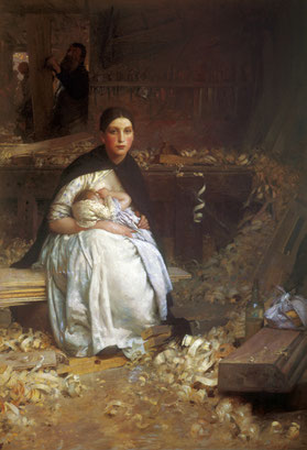 Edward Simmons  'The Mother' - a depiction of his wife and child in his St Ives studio to be read as a Madonna and child