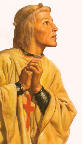 Portrait de Louis IX, roi de France, en tenue de croisé. TEMPLE DE PARIS