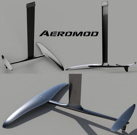 vue en 3D du windfoil Aeromod deuxième version