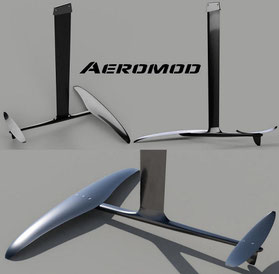 vue en 3D du windfoil Aeromod deuxième version