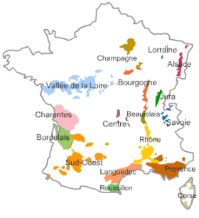 Carte des vins de France