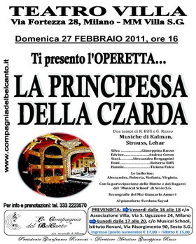 LA PRINCIPESSA DELLA CZARDA – Milano, 27/02/11