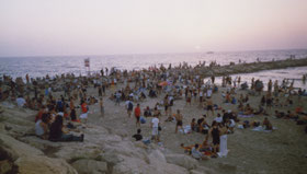 Tel-Aviv-strand-vrijdagavond-drums-Israël