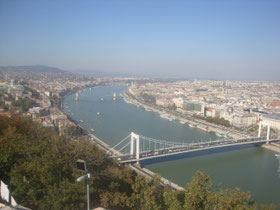 Boedapest-brug-Donau-rivier-citadel-uitzicht-Hongarije