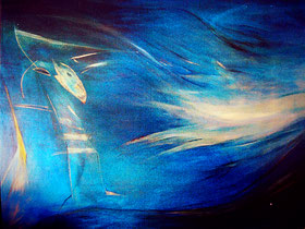 Wächter + Wind/ 1995, Öl auf Leinwand, 170 x 150 cm, Verkauf Kunstagentur Bailer München