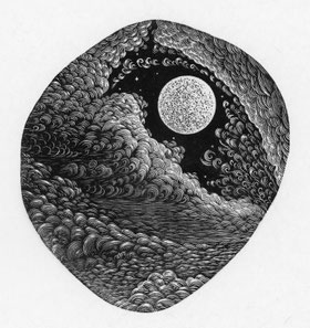 2017　夜空の珠(たま) The Night Sky Gem　11. 7x 10. 7cm-Limited Edition 30　木口木版 ￥15,000
