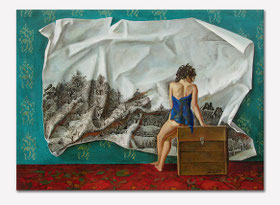 In Front of the Landscape, II 2003, Oil on Canvas, 60 × 80 cm, by Kaikaoss