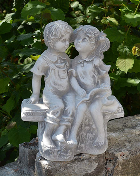 Gartenstatue junges Pärchen aus Stein von Gartendekoparadies mit Amazon Kauf Link