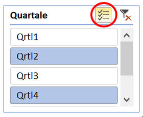 Excel 2016 Pivot Slicer mit Mehrfachauswahl