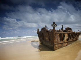 Schiffswrack auf Fraser Island.