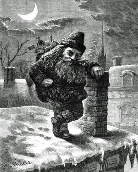 Santa Claus, Schutzpatron von New York. Foto: Frank Leslie’s Popular Monthly, Vol. XVII, New York, 1884, S. 693