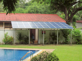SOLARA solar modules installed as a canopy at the vacation house