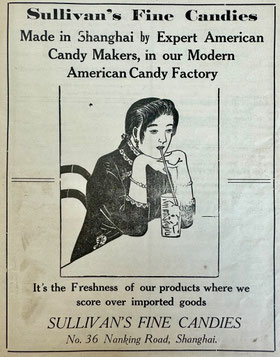 A rare 1920 ad for Sullivan's Fine Candies in Shanghai, from the MOFBA collection.