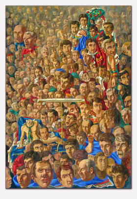 Kaikaoss, The Game, Oil on canvas, 200x145 cm, Das Spiel, Gemälde