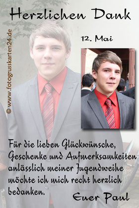 Dankeskarten Jugendweihe Mit Ihren Fotos Wunschtext Gestaltet