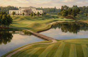 成田ヒルズカントリークラブ 9番 Par5 (名物ホール)
