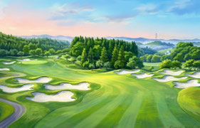 大原御宿ゴルフコース 17番 Par4 (名物ホール)