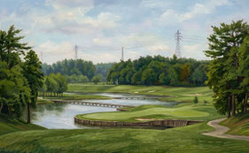 成田ヒルズカントリークラブ 17番 Par3 (名物ホール)