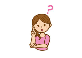 疑問をもち首をかしげる女性のイラスト