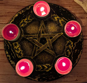 Pentagramm Kerzenständer antik Look