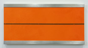 Zonder titel 25,3x50cm acryl en metaal op canvas 2005