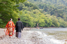 中禅寺湖和装ロケーションフォト