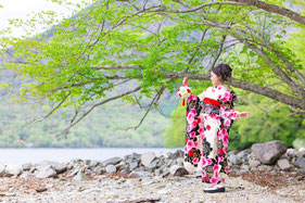 振袖前撮り,中禅寺湖